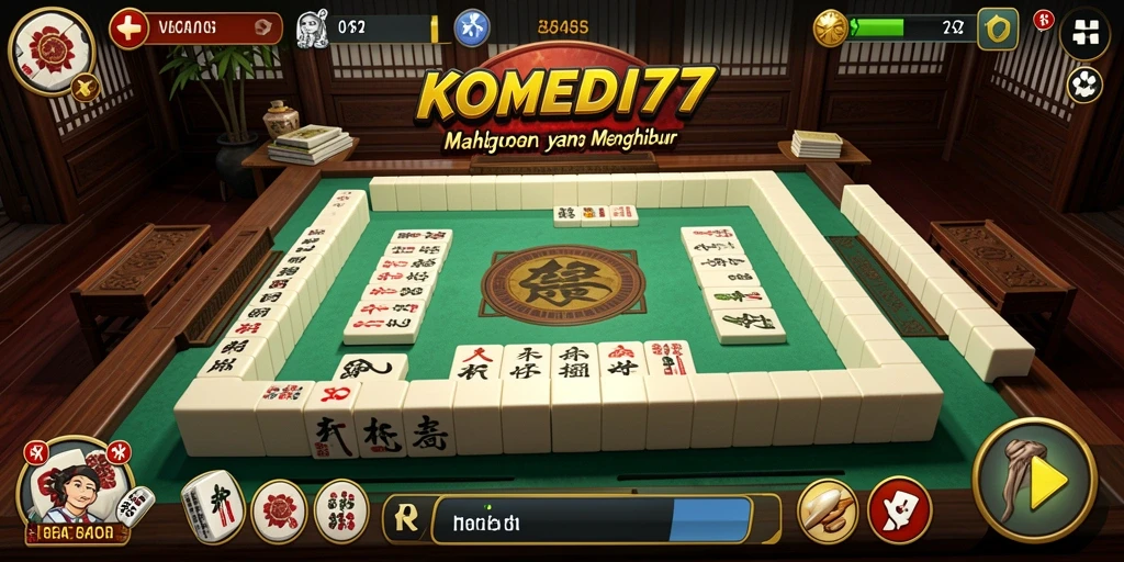 Tampilan gameplay Mahjong yang menarik dan penuh warna dari KOMEDI77.