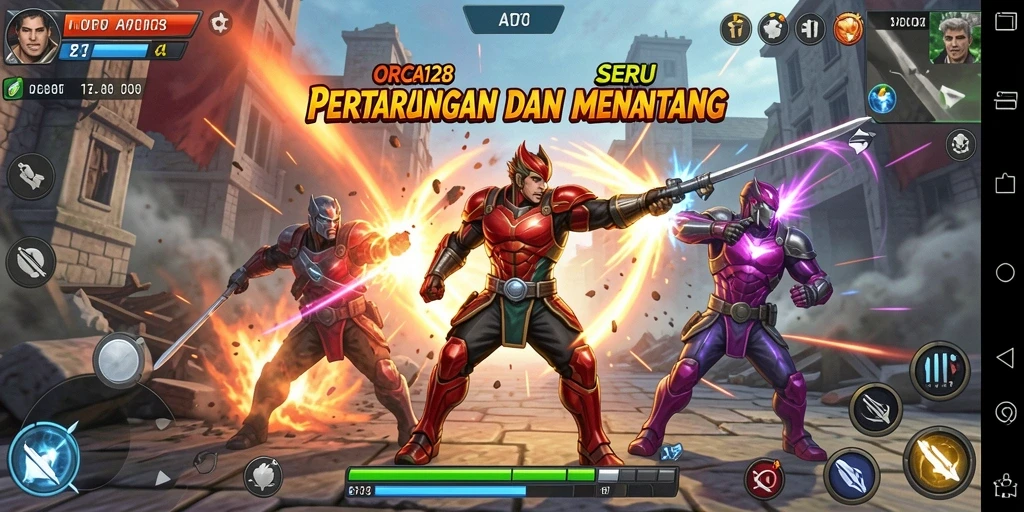 Gameplay ORCA128 yang menegangkan dan penuh aksi.