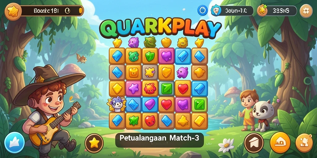 Tampilan gameplay <strong>QUARKPLAY</strong> yang seru dalam genre Match-3.