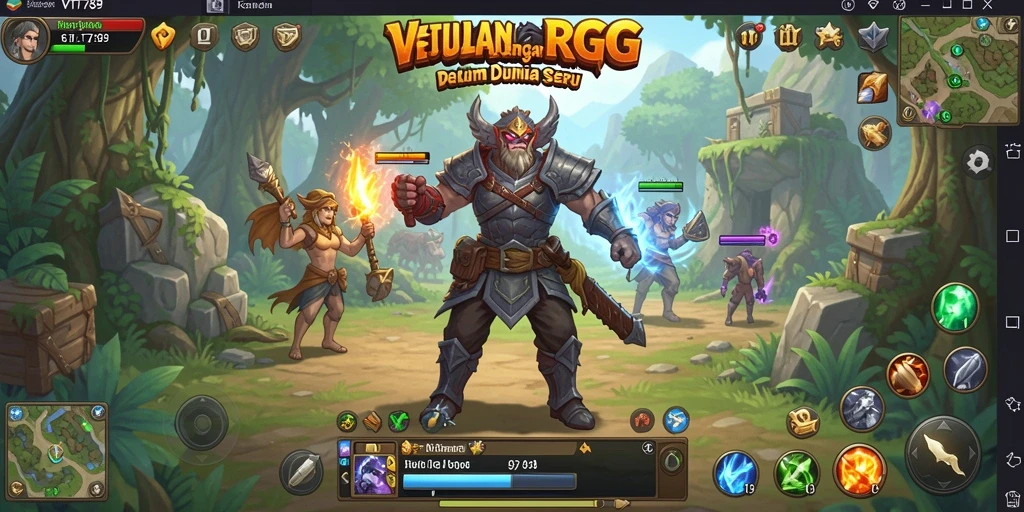 Menampilkan aksi seru dalam permainan RPG VT789.